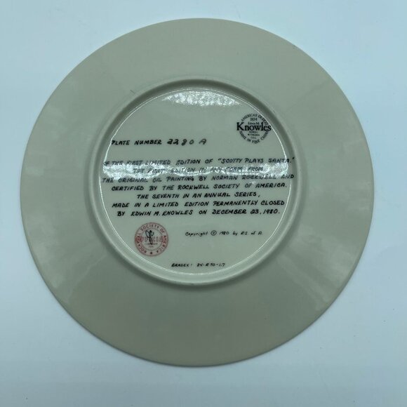 Norman Rockwell Plate Tan Red Christmas Holiday 1960 - Picture 4 of 7